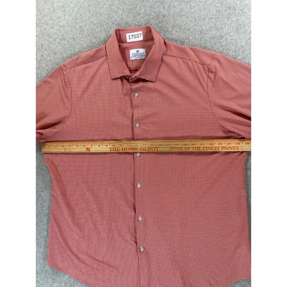Mizzen + Main Checked Long Sleeve Button‎ Down Shirt (Men's XXL) Red - Picture 7 of 12